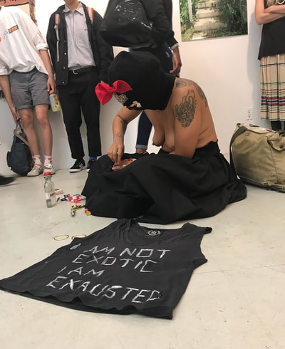 Awilda Rodriguez Lora, La Mujer Maravilla: 4654, 2018, 90 min., Field Projects Gallery, NYC
	Photo Credit: Jose Santini
