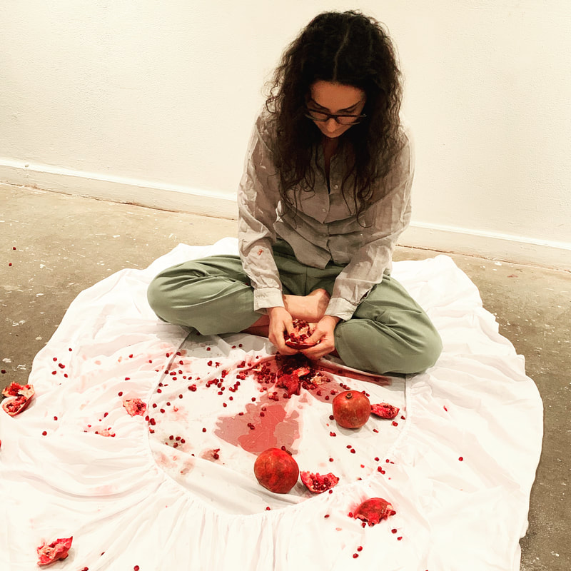 SARA MEGHDARI in performance at Performance Anxiety, Chinatown Soup NYC | photo by Alex Sullivan